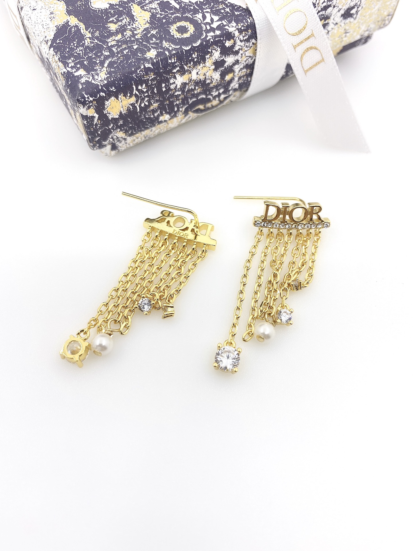 [TOP] D!or Tassel Earrings - Gold - Christian Dior
