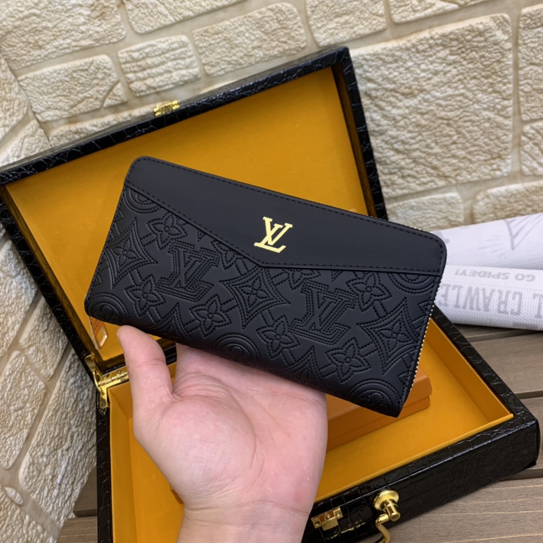 [TOP] L&V LV Cowhide Wallet - Black - LV Louis Vuitton