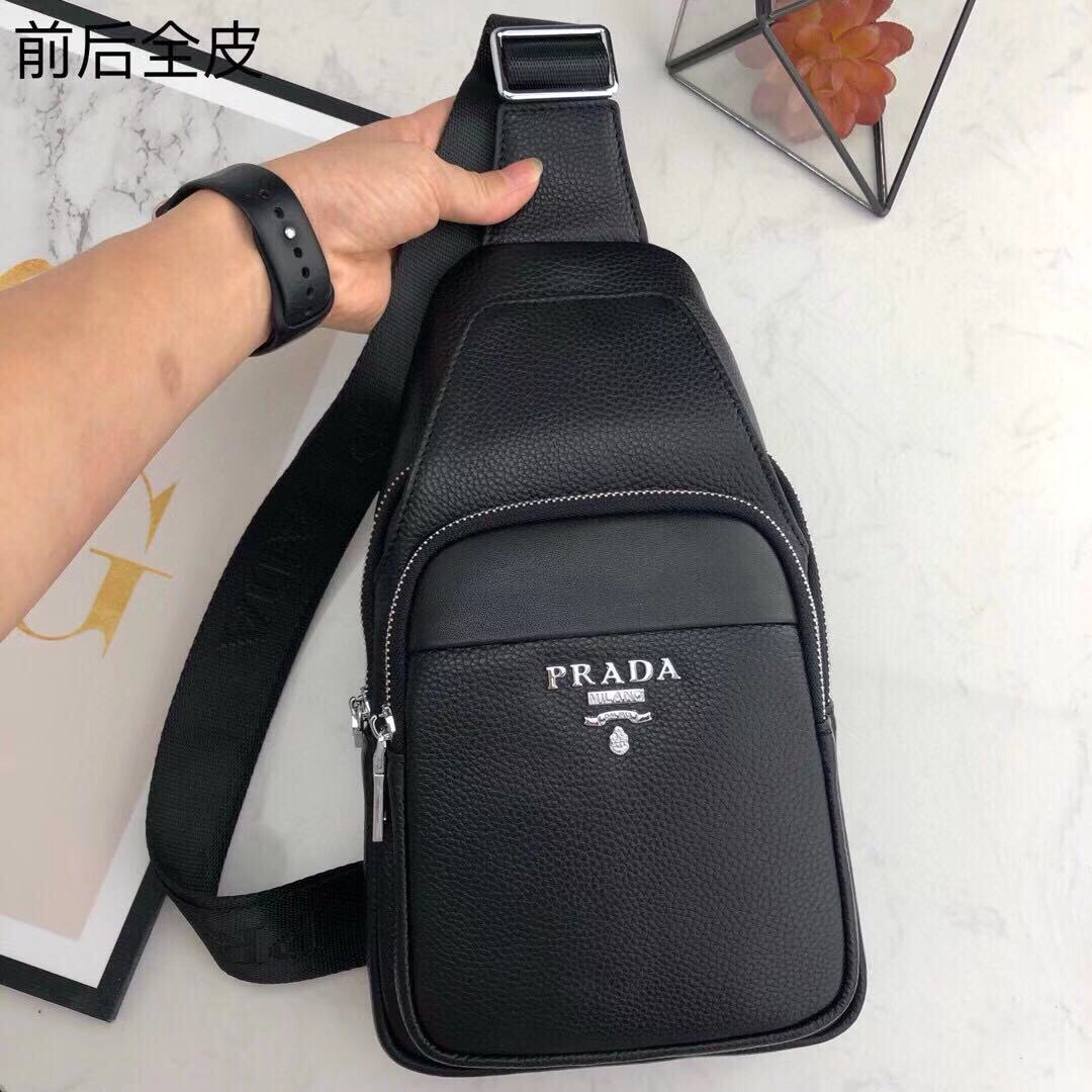 [TOP] PR@DA Men's Backpack- Black - Prada