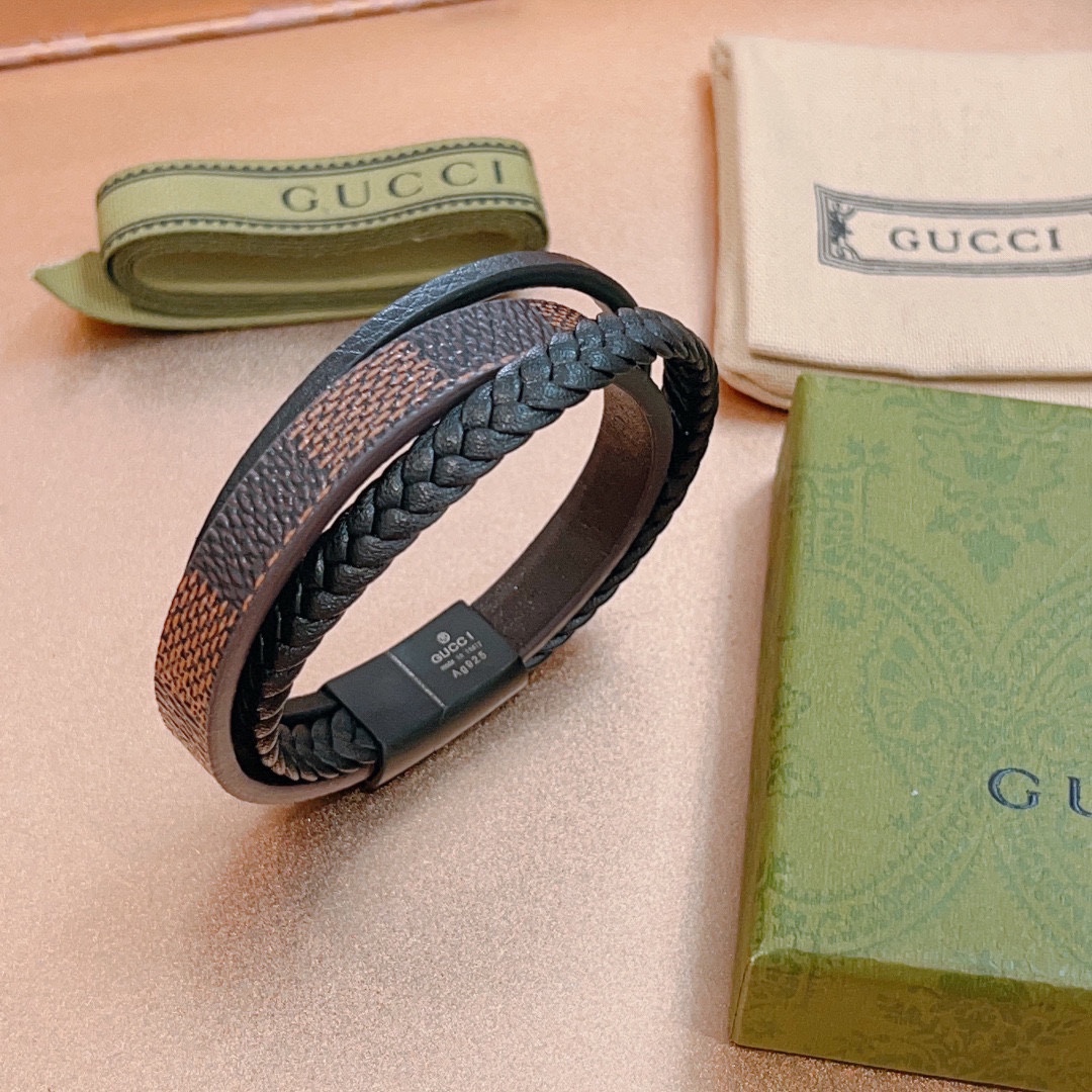 [TOP] GUCC! Men's/Women's Hand Strap Bracelet - Black - Gucci