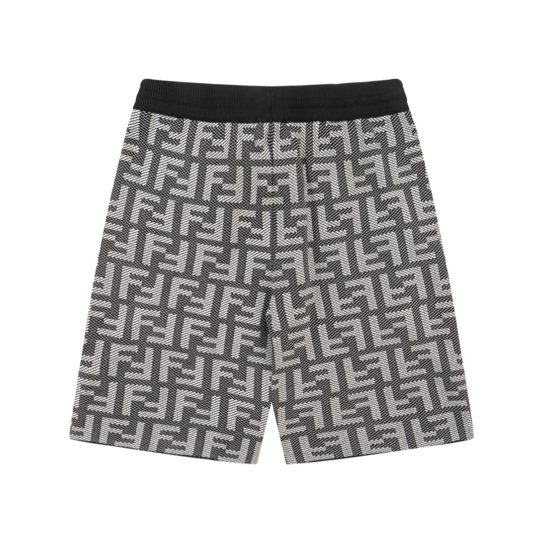 [TOP] F€NDI Men's Knitted Shorts - Black - Fendi