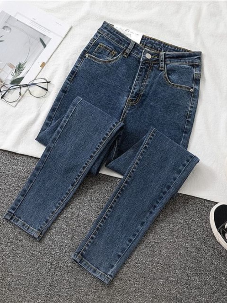 High Waist Jeans Women Autumn New Slim Skinny Pants Spring Casual