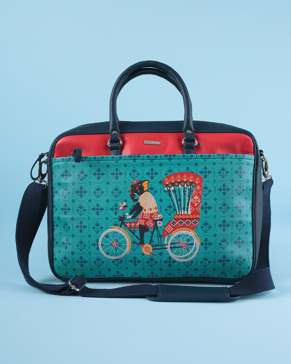 Elephant On Rickshaw Laptop Bag