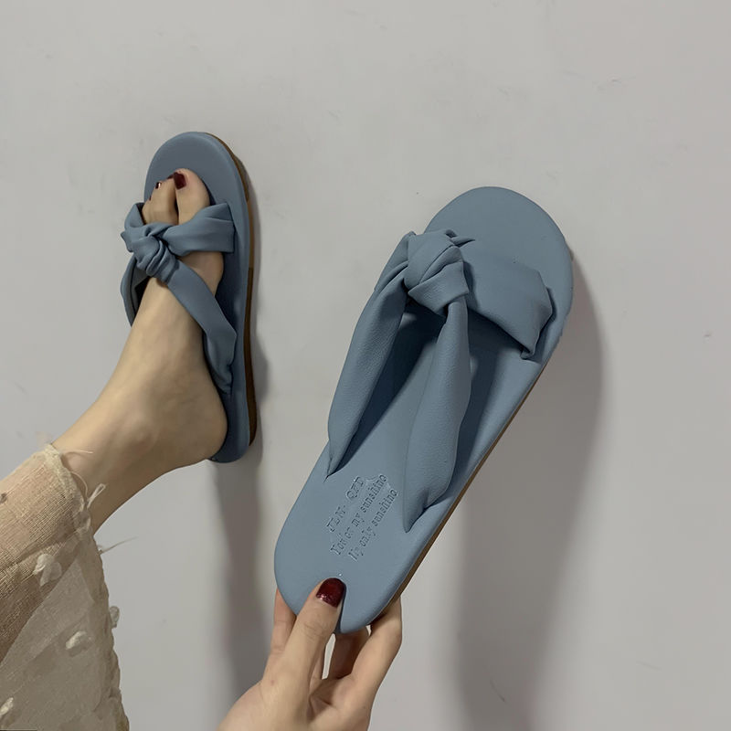 women’s summer wear fashion all-match flat bottom students sexy and thin ins tide one word sandals and slippers
