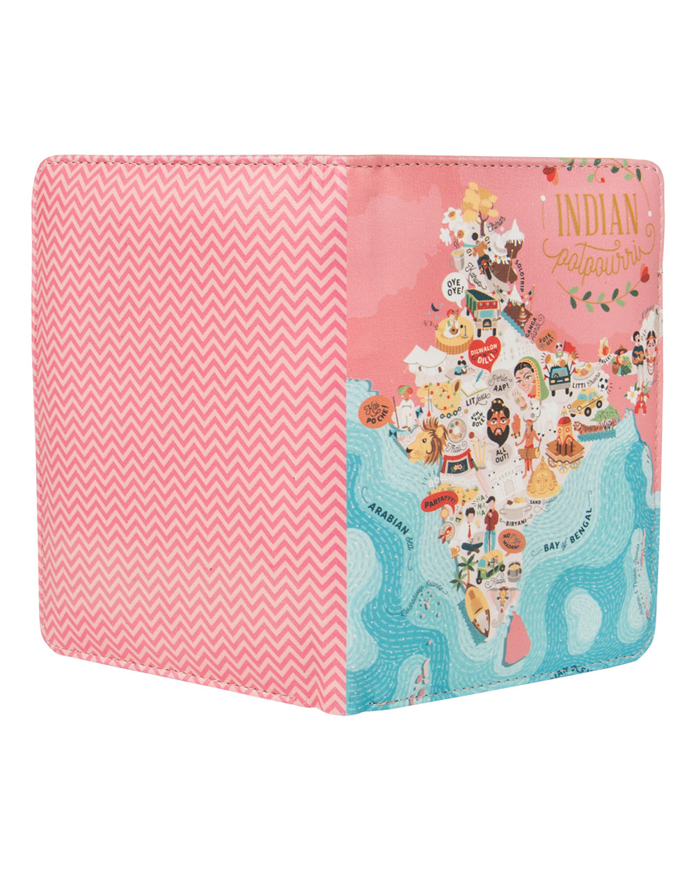 India Potpourri Passport Holder - Pink