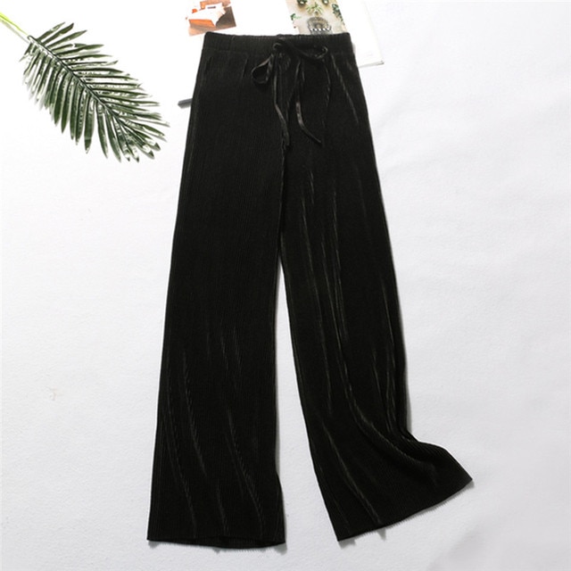 Summer Wide Leg Pants For Women Casual Elastic High Waist