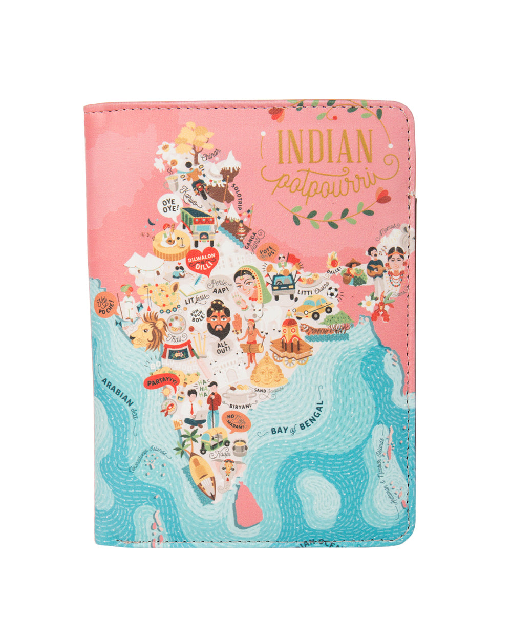 India Potpourri Passport Holder - Pink