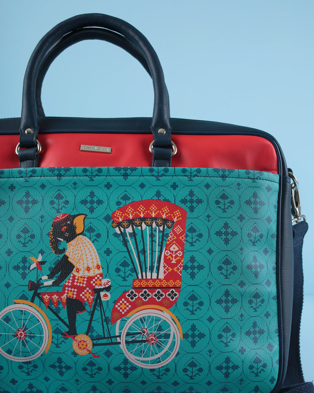 Elephant On Rickshaw Laptop Bag