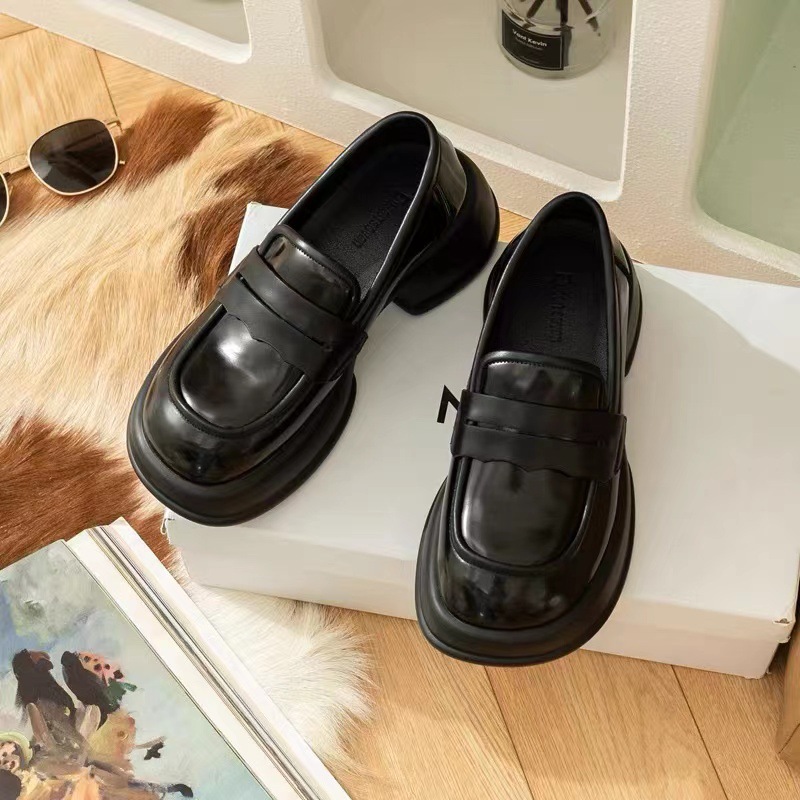 Women’s thick-soled uniform JK loafers thick-heeled flat shoes