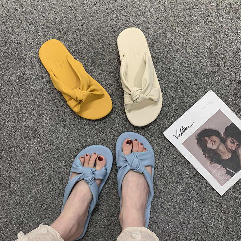 women’s summer wear fashion all-match flat bottom students sexy and thin ins tide one word sandals and slippers
