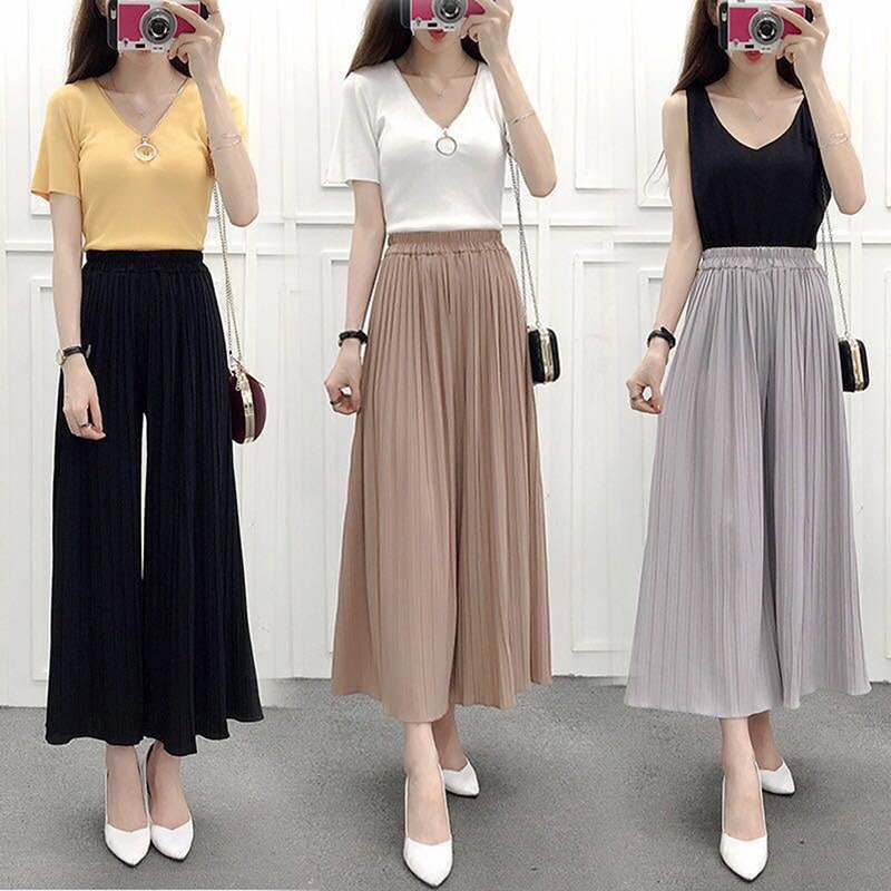 Fold Pleated Pants Trousers For Women