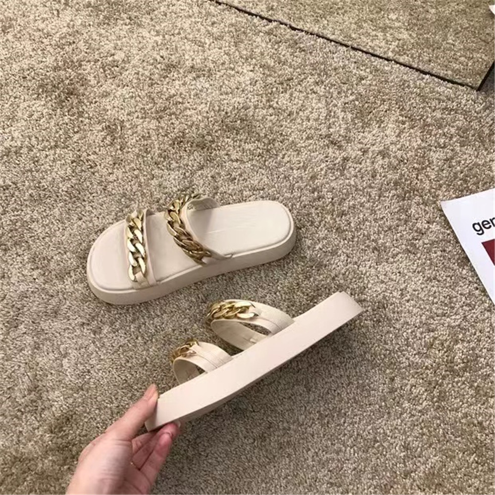 heavy industry design retro low flat heel sandals