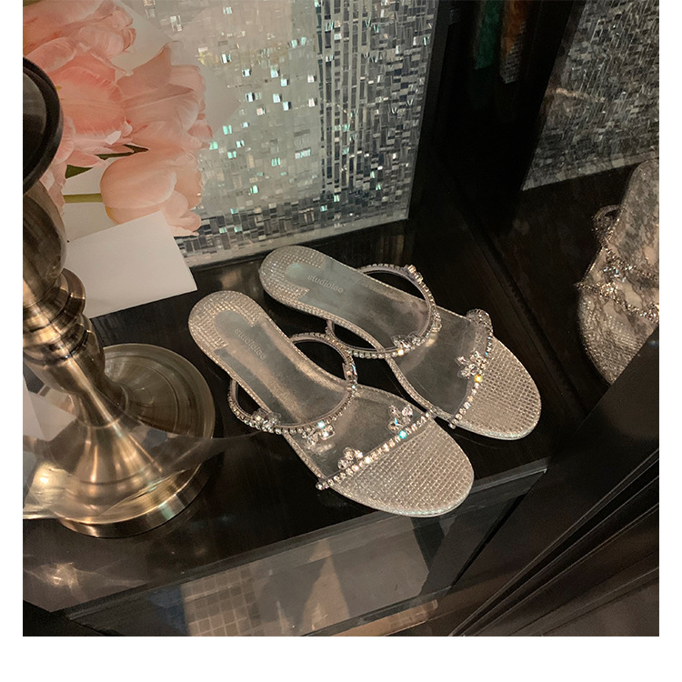 Rhinestone sweet outerwear sandals