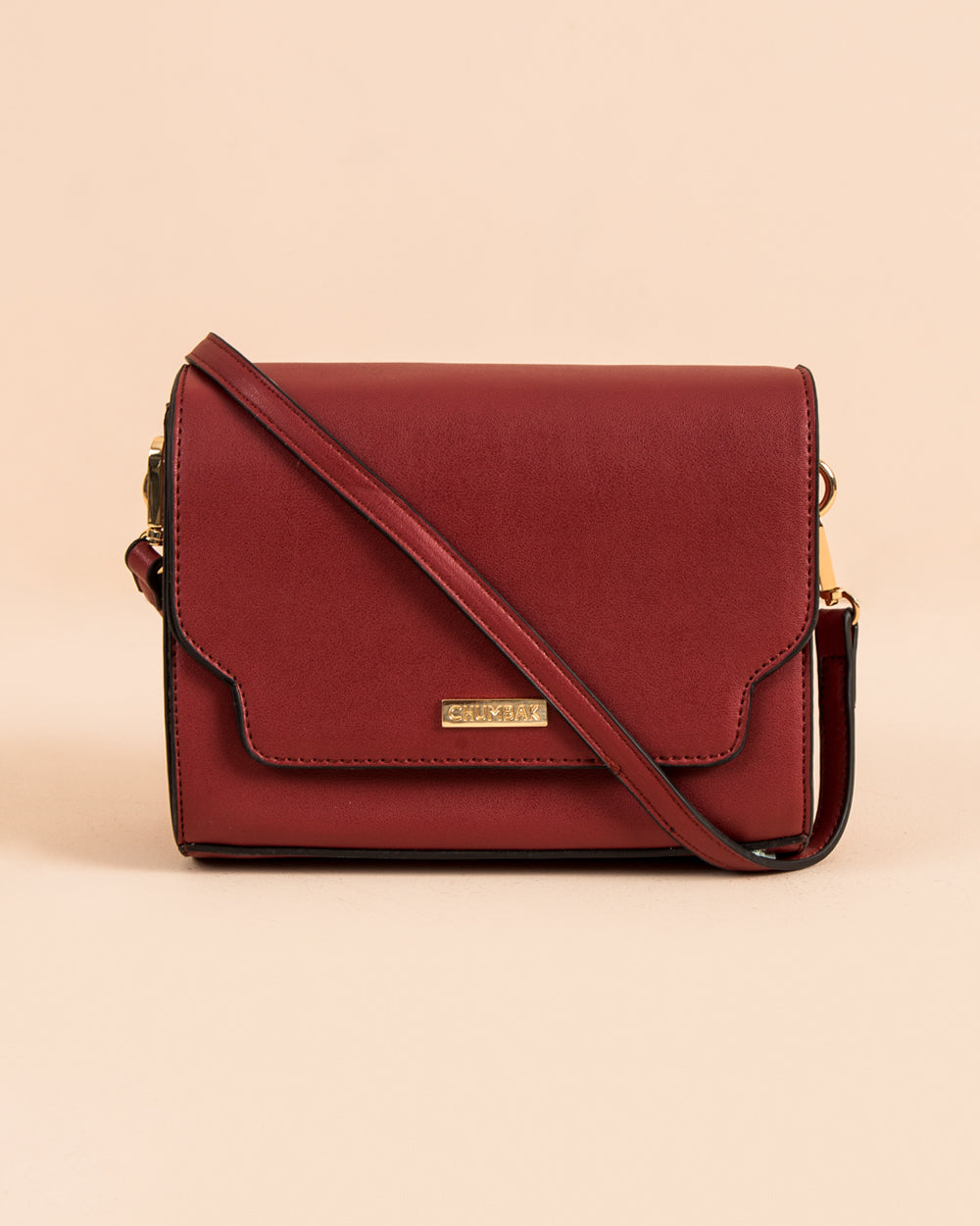 Tropical Vines Crossbody Bag ' Maroon