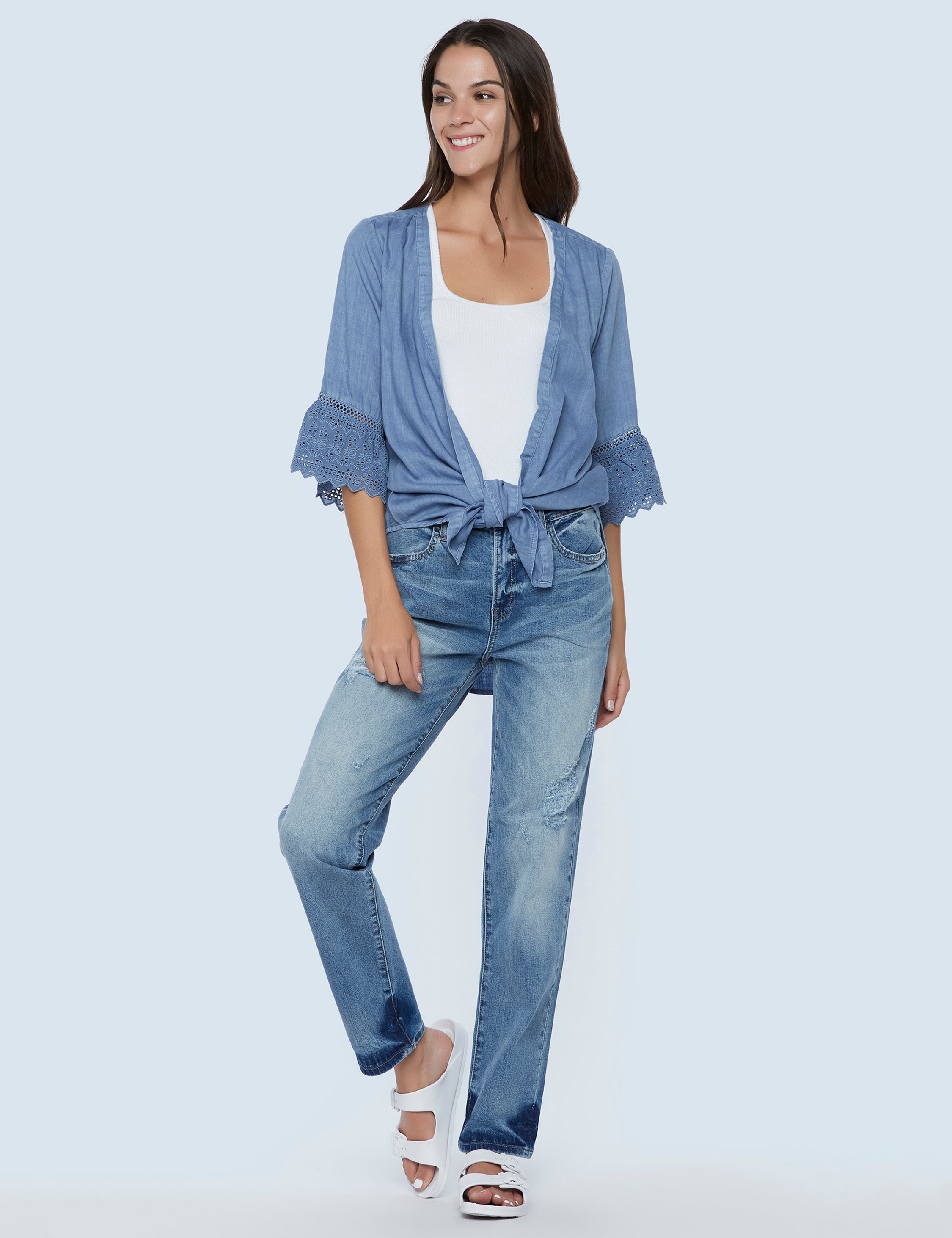 Tie Front Kimono Shorty