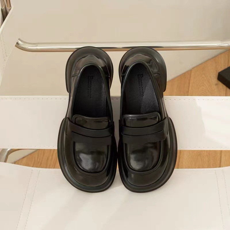 Women’s thick-soled uniform JK loafers thick-heeled flat shoes