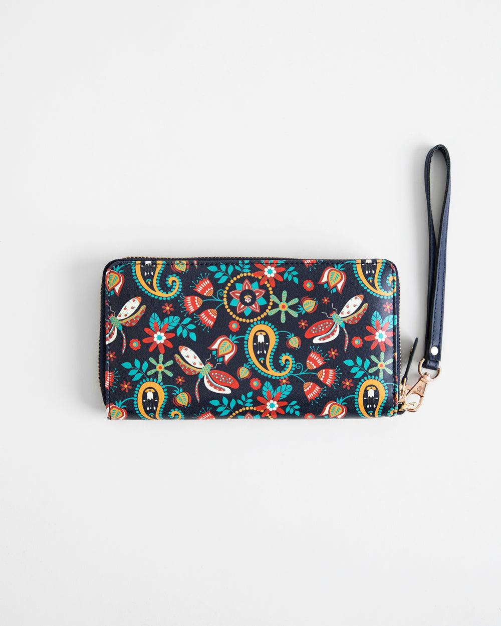 Begum Paisley Wristlet - Black