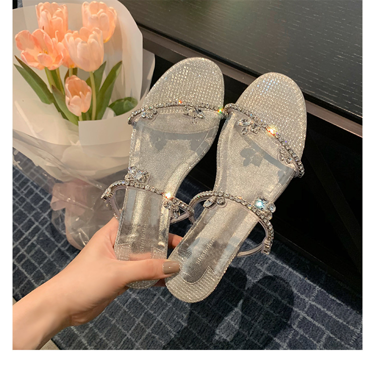 Rhinestone sweet outerwear sandals