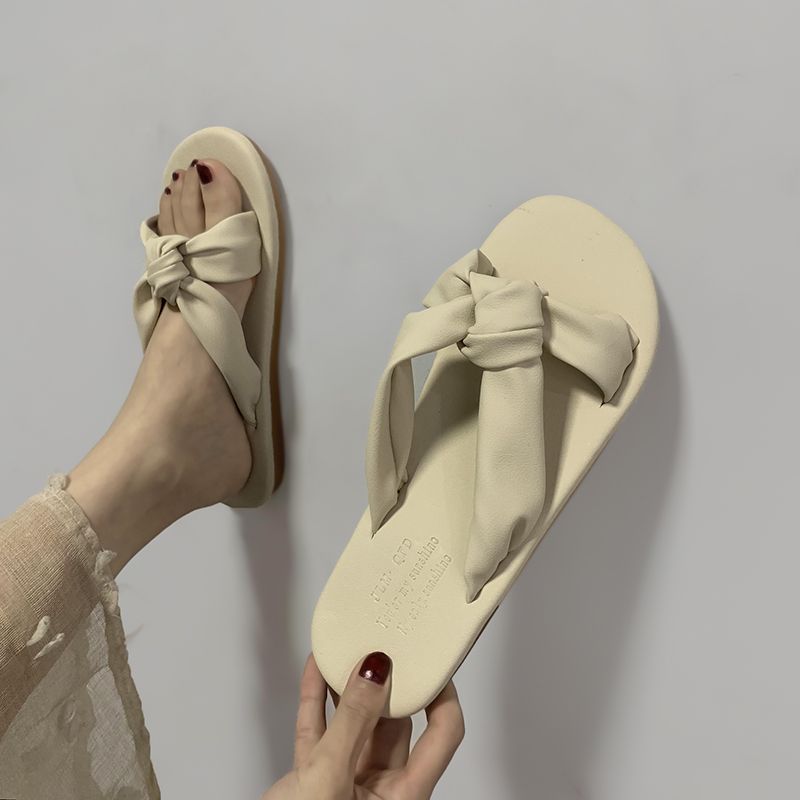 women’s summer wear fashion all-match flat bottom students sexy and thin ins tide one word sandals and slippers