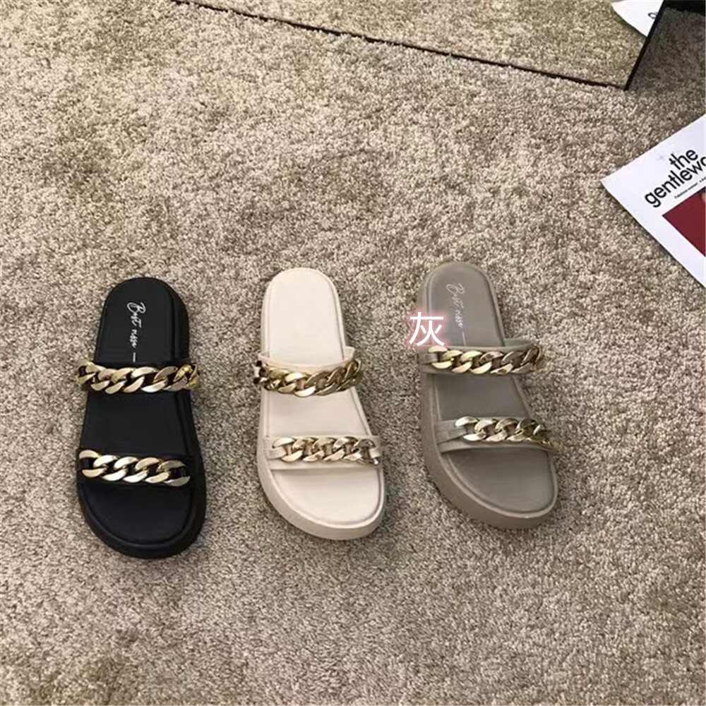 heavy industry design retro low flat heel sandals