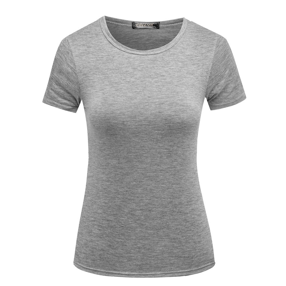 Fashion Short Sleeve Women Gray t-shirt tshirt