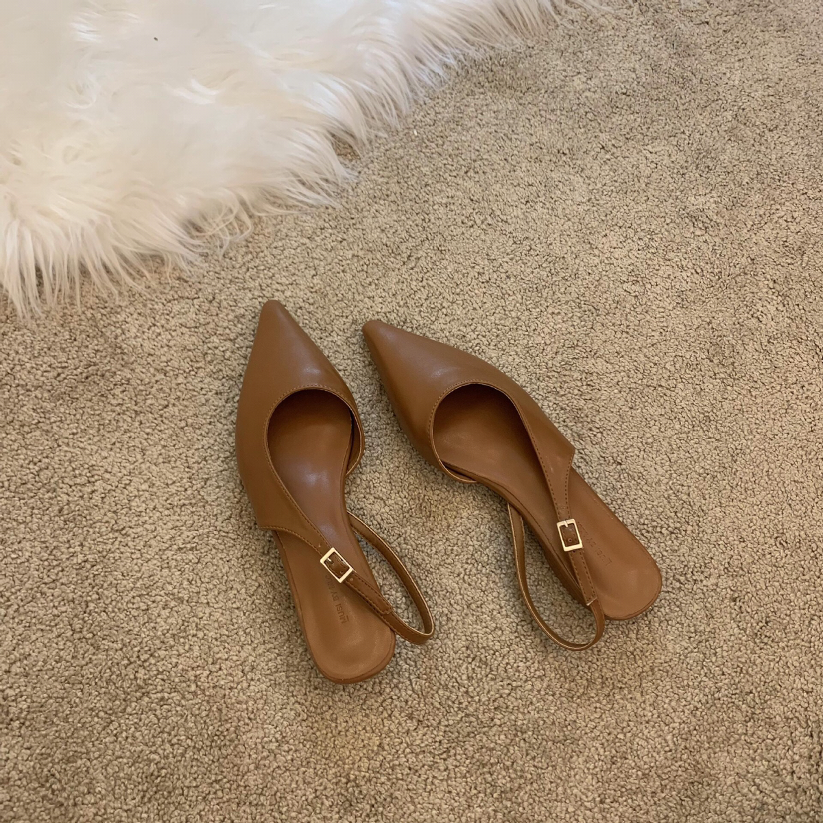 Korean designer pointed thin belt low flat heel sandal