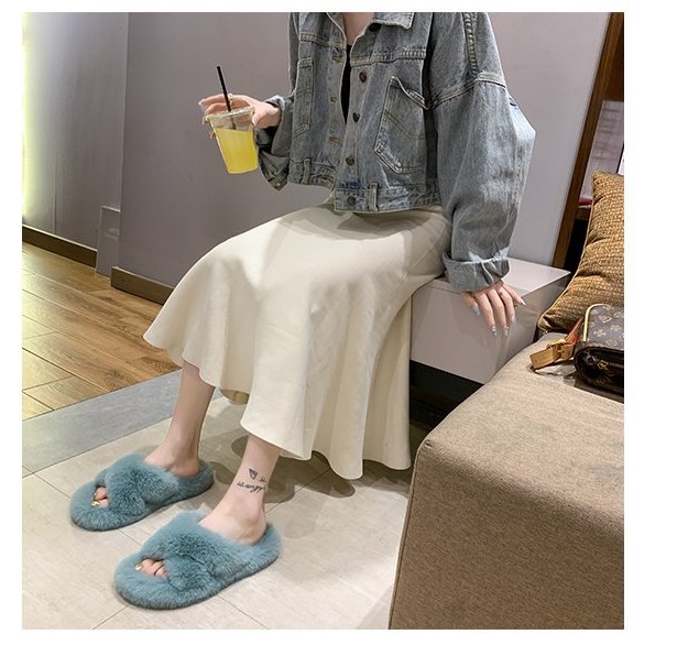 thick bottom fur slippers women’s outerwear