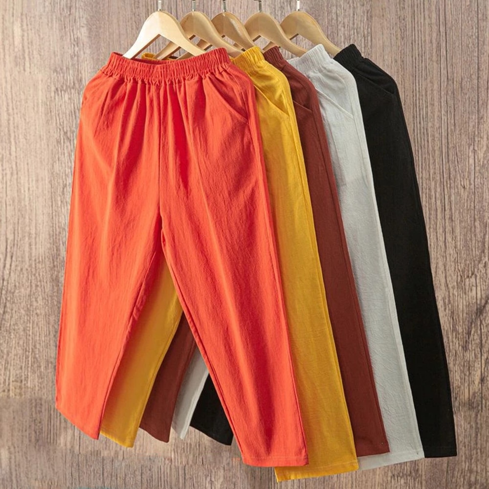 2022 Women Pants Cotton Harem Pants