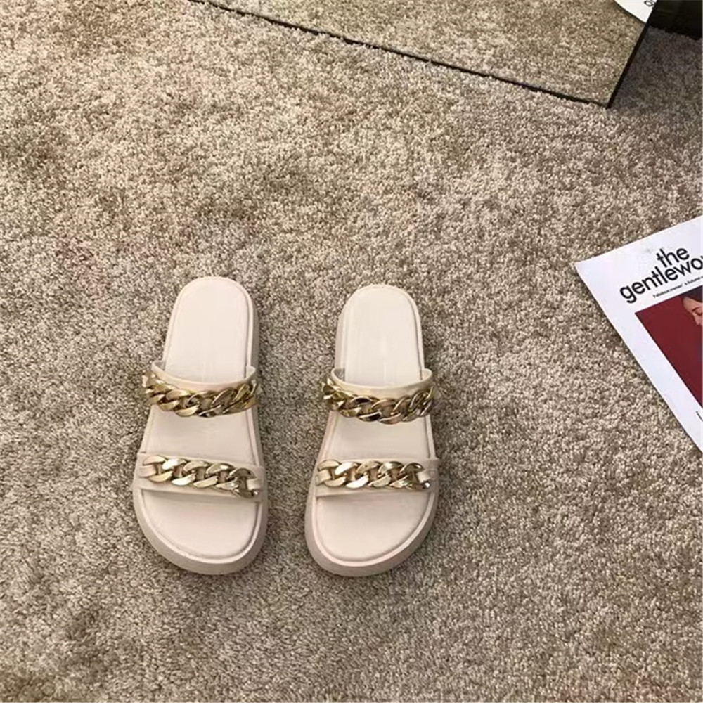 heavy industry design retro low flat heel sandals