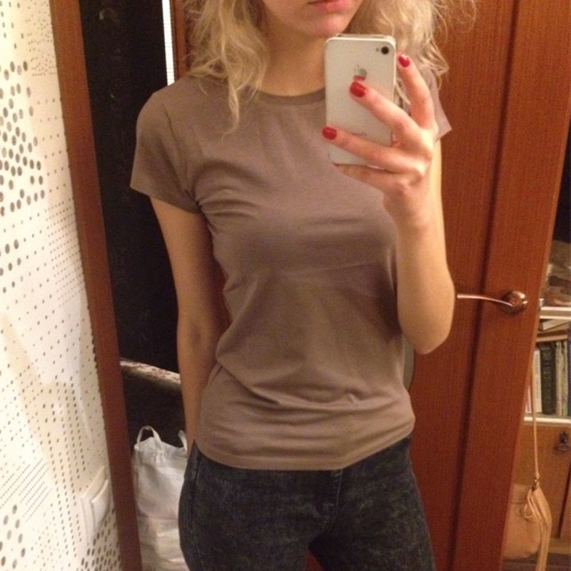 Fashion Short Sleeve Women Gray t-shirt tshirt