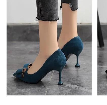 Autumn new style pointed cat heel high heeled shoes little fresh girl spring women’s shoes fashion versatile single shoes