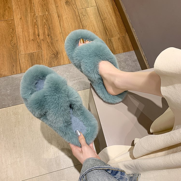 thick bottom fur slippers women’s outerwear