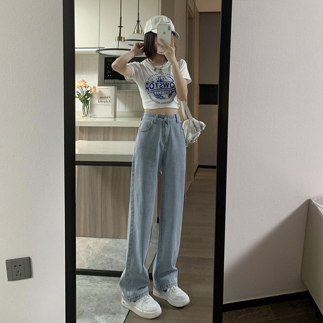 Women Jeans High Waist 2022 Spring Summer Fashion Streetwear