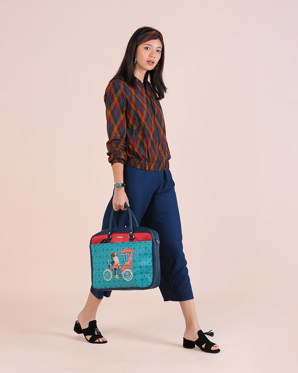 Elephant On Rickshaw Laptop Bag