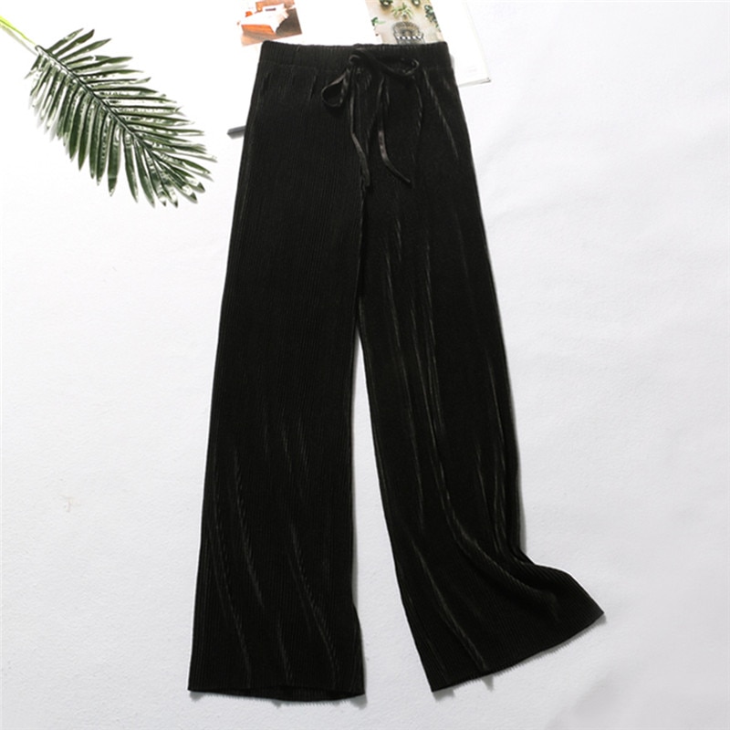 Summer Wide Leg Pants For Women Casual Elastic High Waist