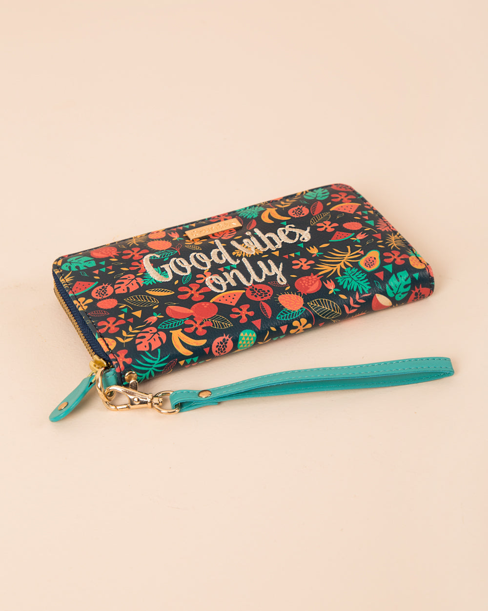 Good Vibes Embroidered Wallet ' Large