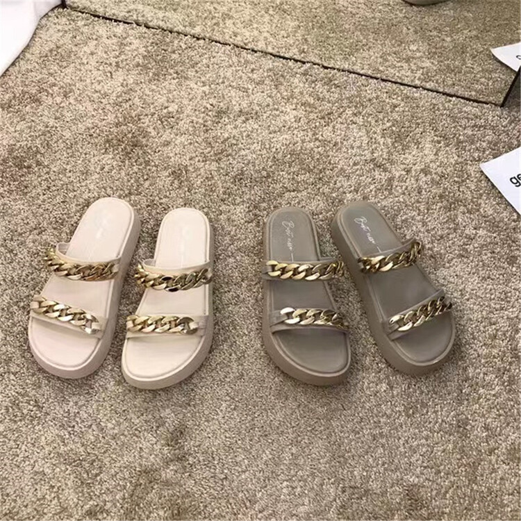 heavy industry design retro low flat heel sandals