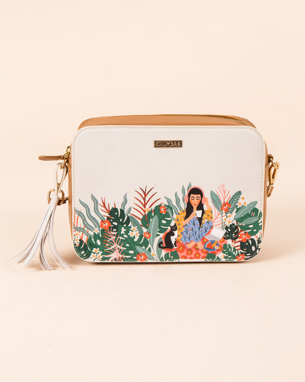 Relaxed Afternoon Printed Sling Bag - Ivory