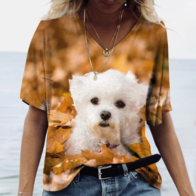 Women V-neck Top Short Sleeve T-shirts