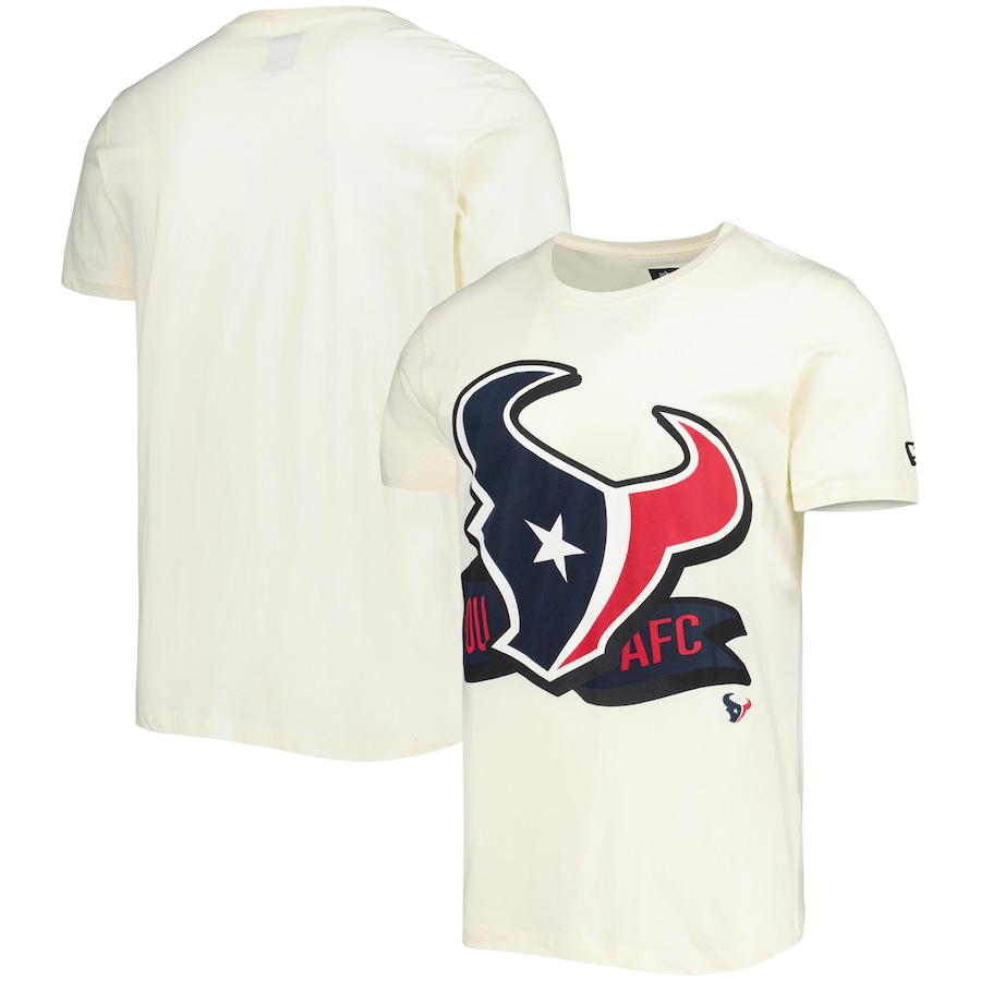 Men's Houston Texans New Era Cream Sideline Chrome T-Shirt