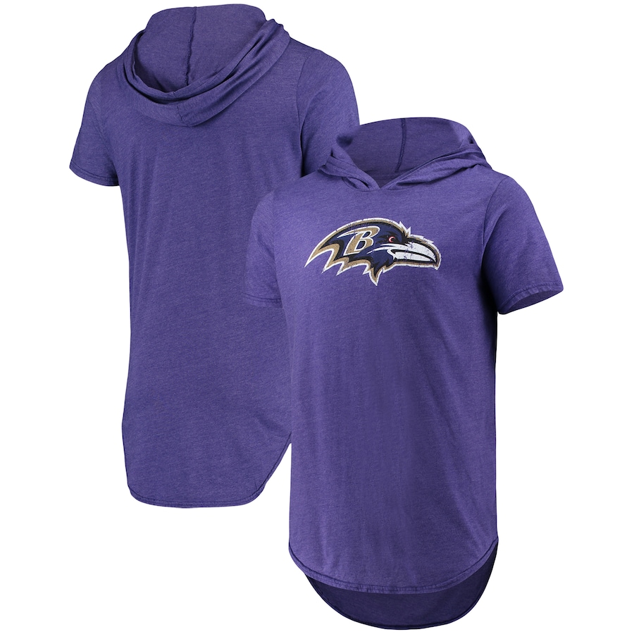 Men's Baltimore Ravens Majestic Threads Purple Primary Logo Tri-Blend ...