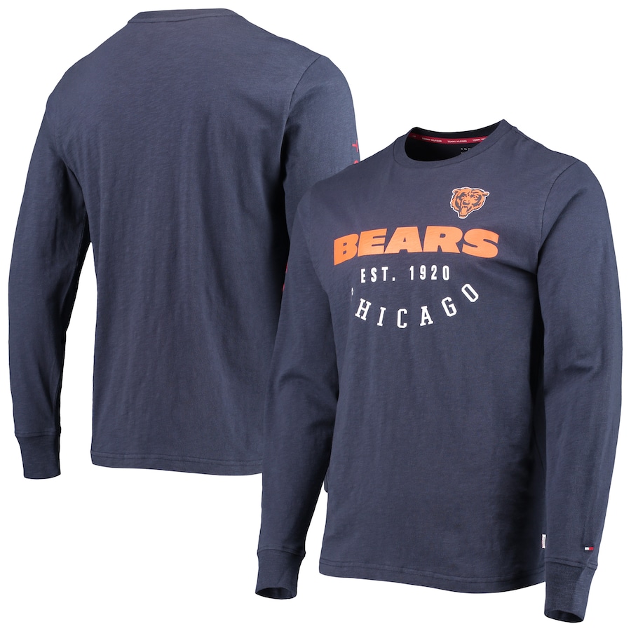 Men's Chicago Bears Tommy Hilfiger Navy Peter Long Sleeve T-Shirt