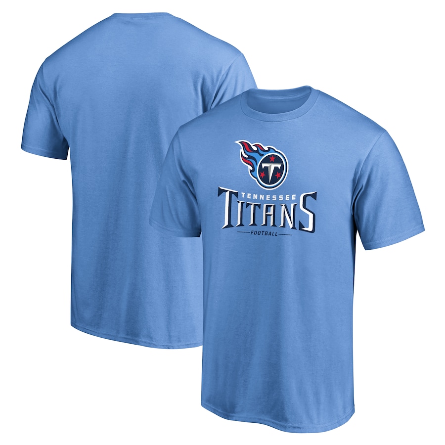 Men's Tennessee Titans Fanatics Branded Light Blue Team Lockup T-Shirt