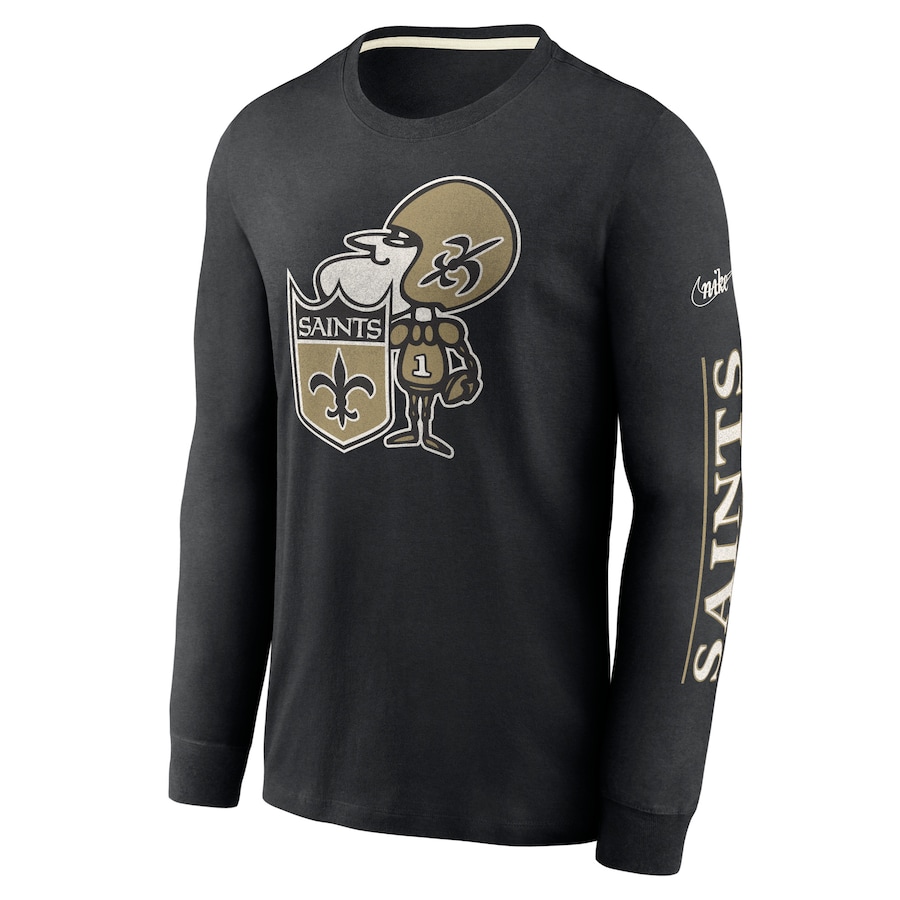 Men's New Orleans Saints Nike Black Fashion Tri-Blend Long Sleeve T-Shirt
