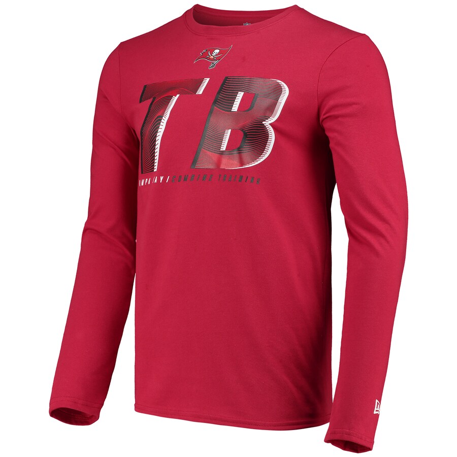 Men's Tampa Bay Buccaneers New Era Red Combine Authentic Static Abbreviation Long Sleeve T-Shirt