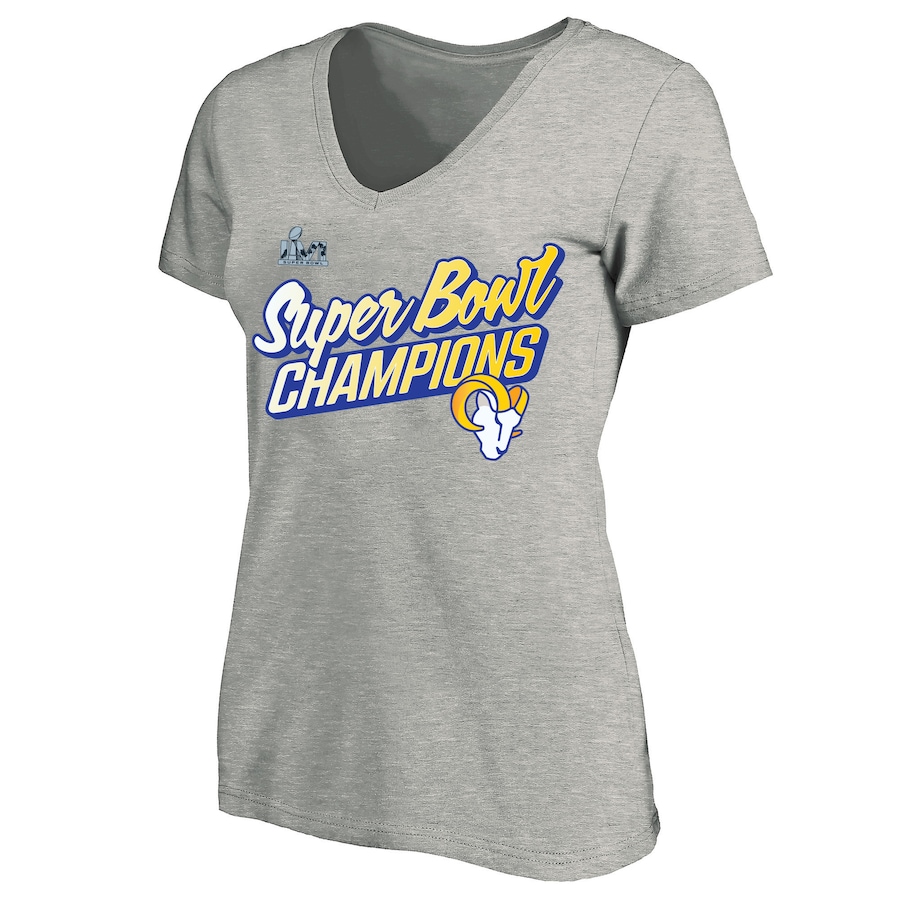 Women's Los Angeles Rams Fanatics Branded Heathered Gray Super Bowl LVI ...