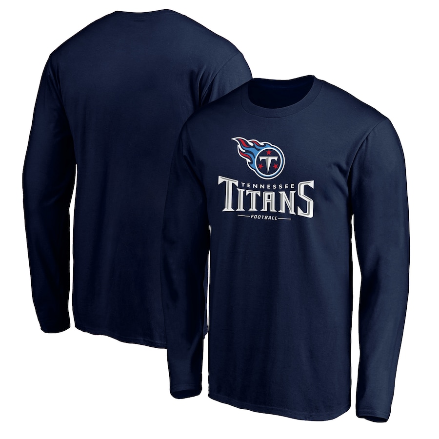 Men's Tennessee Titans Fanatics Branded Navy Team Lockup Long Sleeve T ...