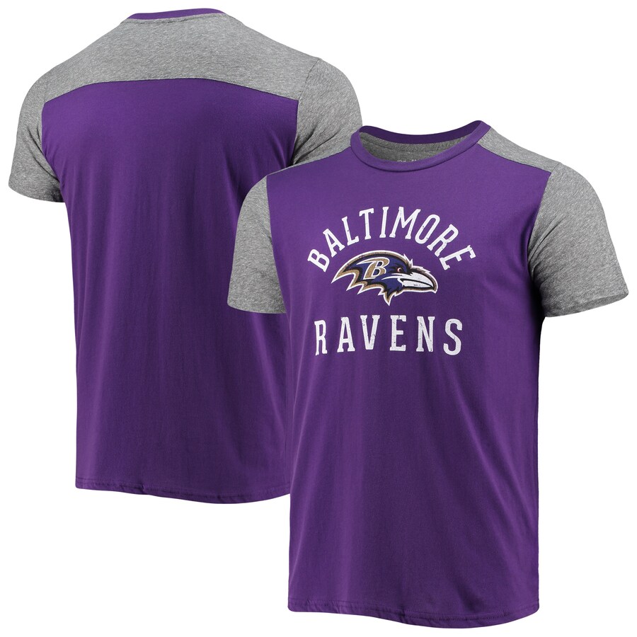 Men's Baltimore Ravens Majestic Threads Purple/Gray Field Goal Slub T-Shirt