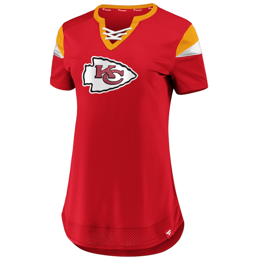 Womens Kansas City Chiefs Fanatics Branded Red Draft Me Lace Up T Shirt 