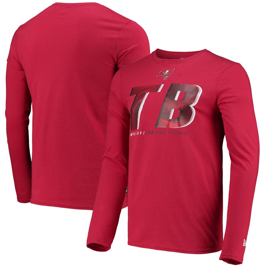 Men's Tampa Bay Buccaneers New Era Red Combine Authentic Static Abbreviation Long Sleeve T-Shirt